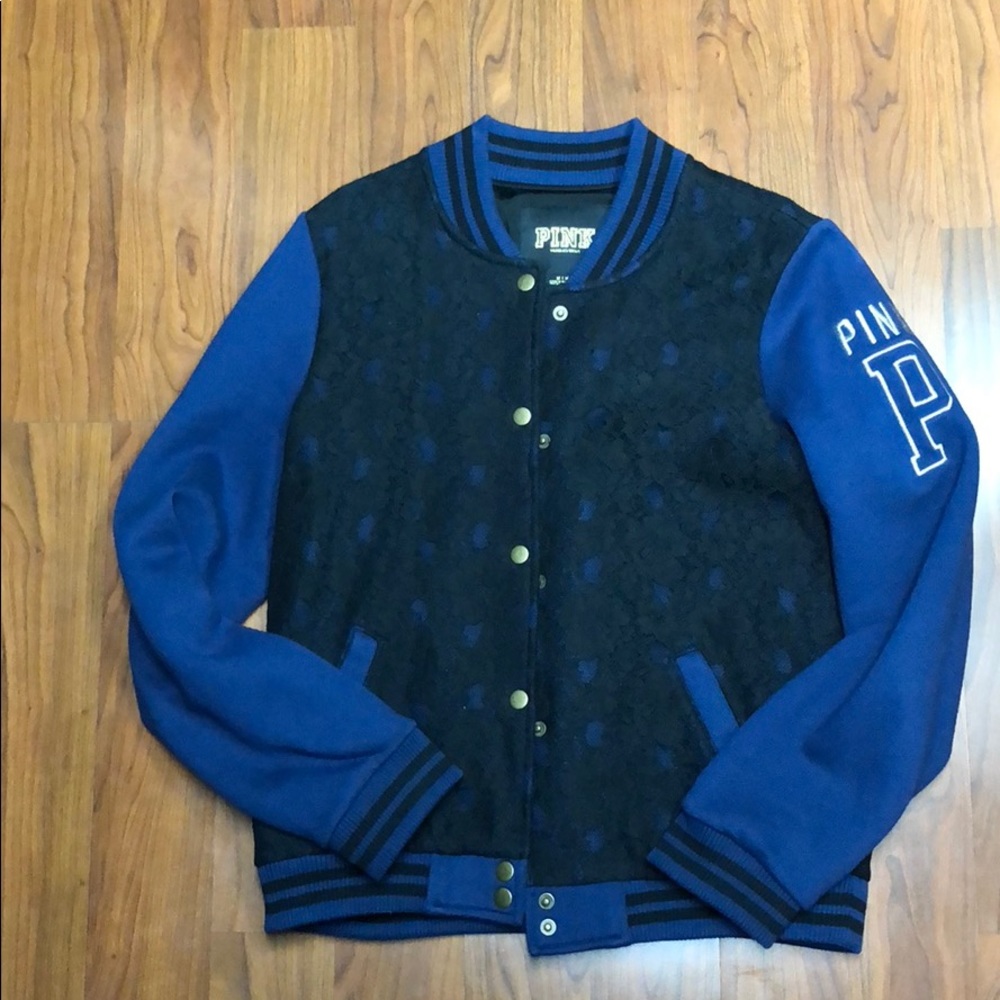 Victoria’s Secret pink navy lace varsity